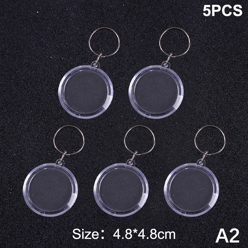 5pcs Blank Photo Frame Keychain Clear Acrylic Keyring Insert Photo Split Key Pendant DIY Key Holder Couple Anniversary