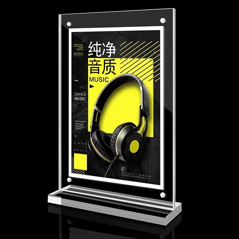 A6 Magnetic Acrylic Sign Holder Stand Place Picture Sign Frame Display Stand for Mobile Advertising Equipment: 1