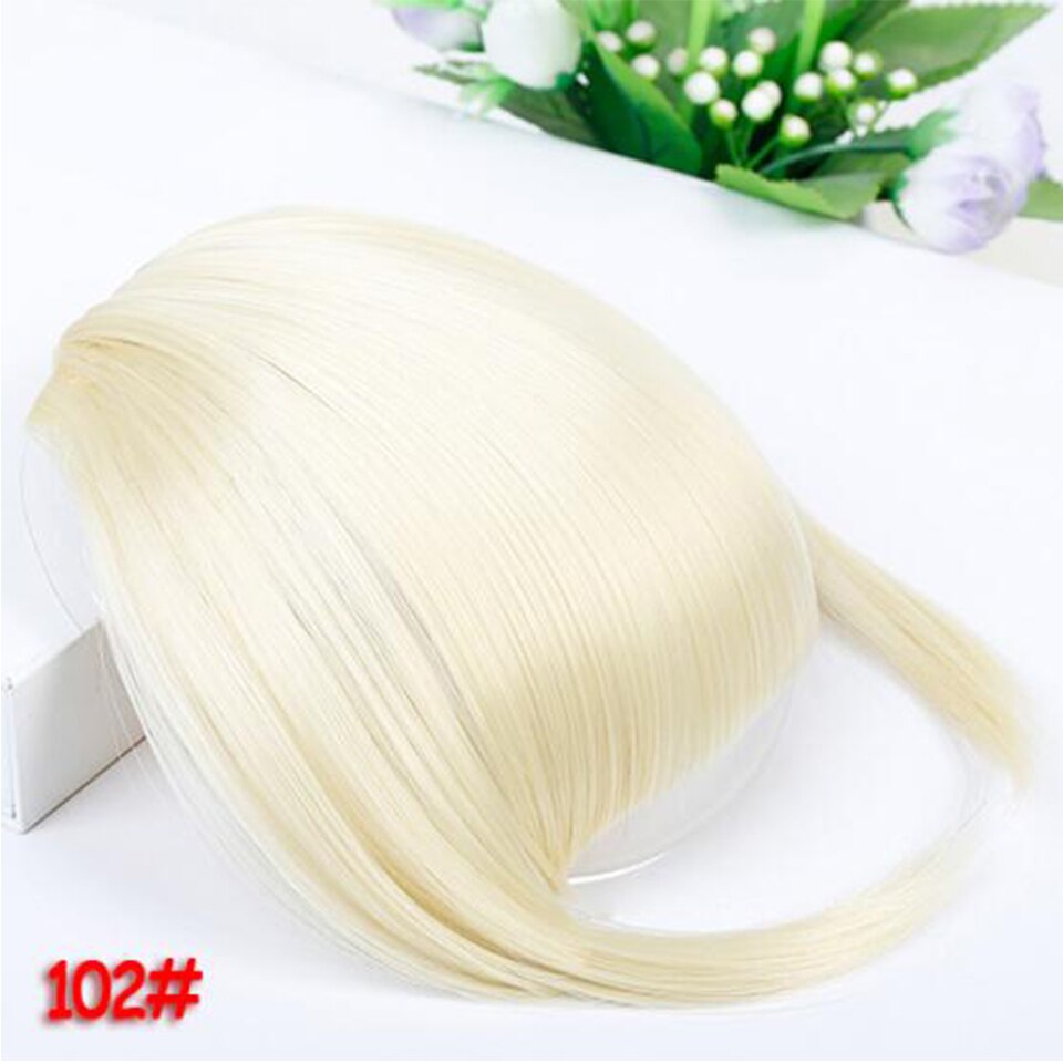 Clip de pelo con flecos para mujer, peluca de cabello con flequillo de aire Natural, accesorios para pelo sintético: B80-102