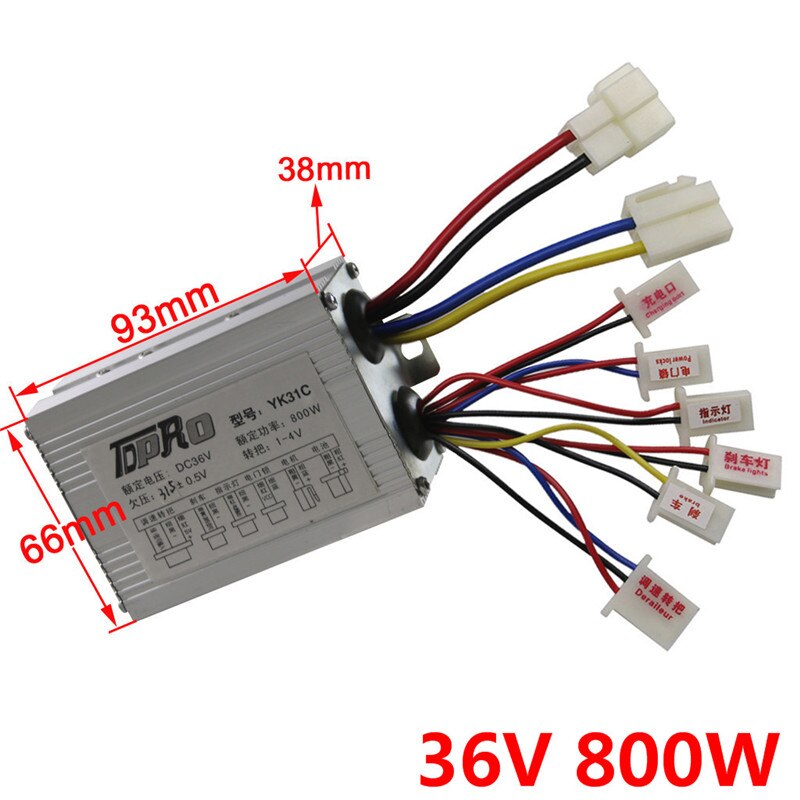 TDPRO-Motor eléctrico con caja de controlador de velocidad cepillado, 24V/36V, 250W/350W/500W/800W, para ATV, GoKart, Quad, Buggy, Pit, EBike, Scooter: Blue