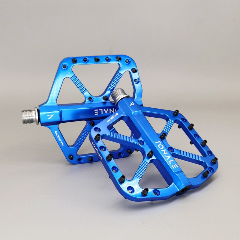 2025 Neue ultraleichte Mountainbike-Pedale, CNC-Aluminiumlegierung, poliert, 3-Lager-Pedale, MTB, Dirt Bike, rutschfeste Fahrradpedale: Blau