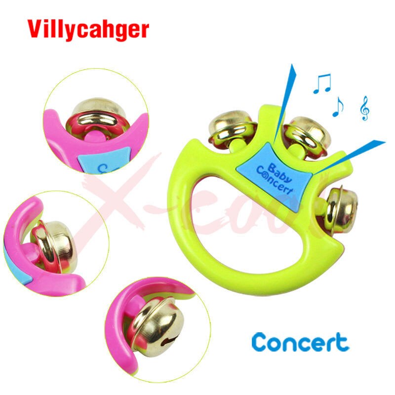5 stk/sett musikkinstrumenter spillesett fargerik pedagogisk leketromme / håndklokke / trompet / sandhammer / trommestikke barn