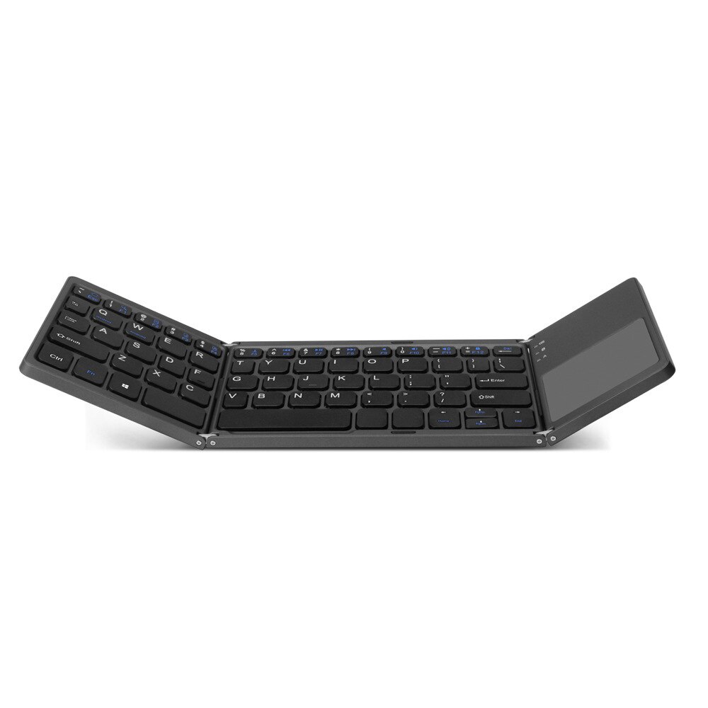 Mobiele telefoon tablet pc opvouwbaar bluetooth toetsenbord ultradun mini drievoudig opvouwbaar touch systeem universeel toetsenbord: Zwart-wit met patroon