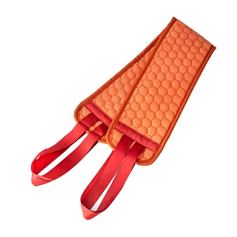 Kaksipuolinen pitkä takaisinvedettävä nauha kylpy hankauspyyhe ympäristöystävällinen helppokäyttöinen syväpuhdistava kuoriva selkäkuorinta näyttelyyn