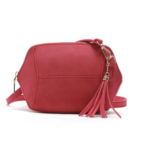 Dames schoudertas luxe mat pu leer snoepkleur stijlvolle schelp messenger crossbody kwast dames handtas: Rood
