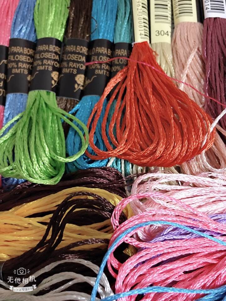 oneroom 50Colors silk cotton Similar DMC Cross Stitch Cotton Embroidery Thread Floss Sewing Skeins Craft DIY embroidery threads