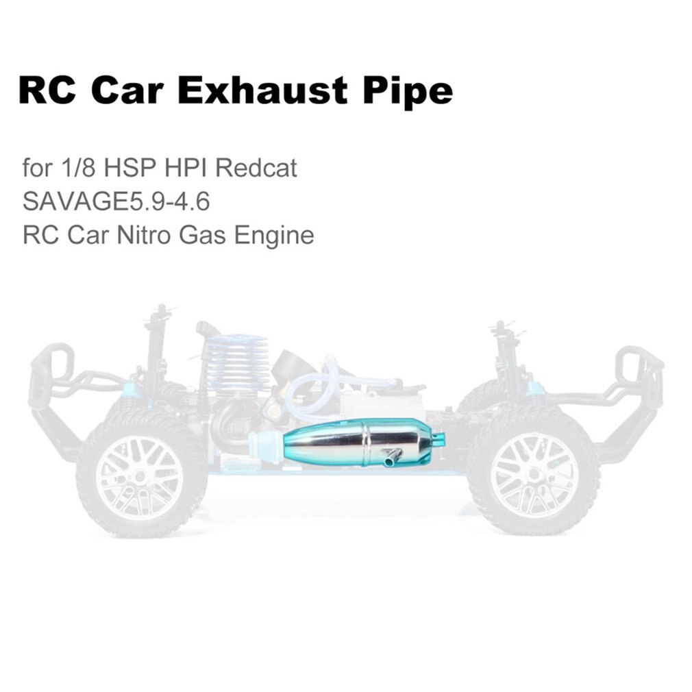 Double Exhaust Pipe 1/8 Methanol Car Metal Exhaust Pipe 18001P Durable Aluminum Vehicle Accessories Parts