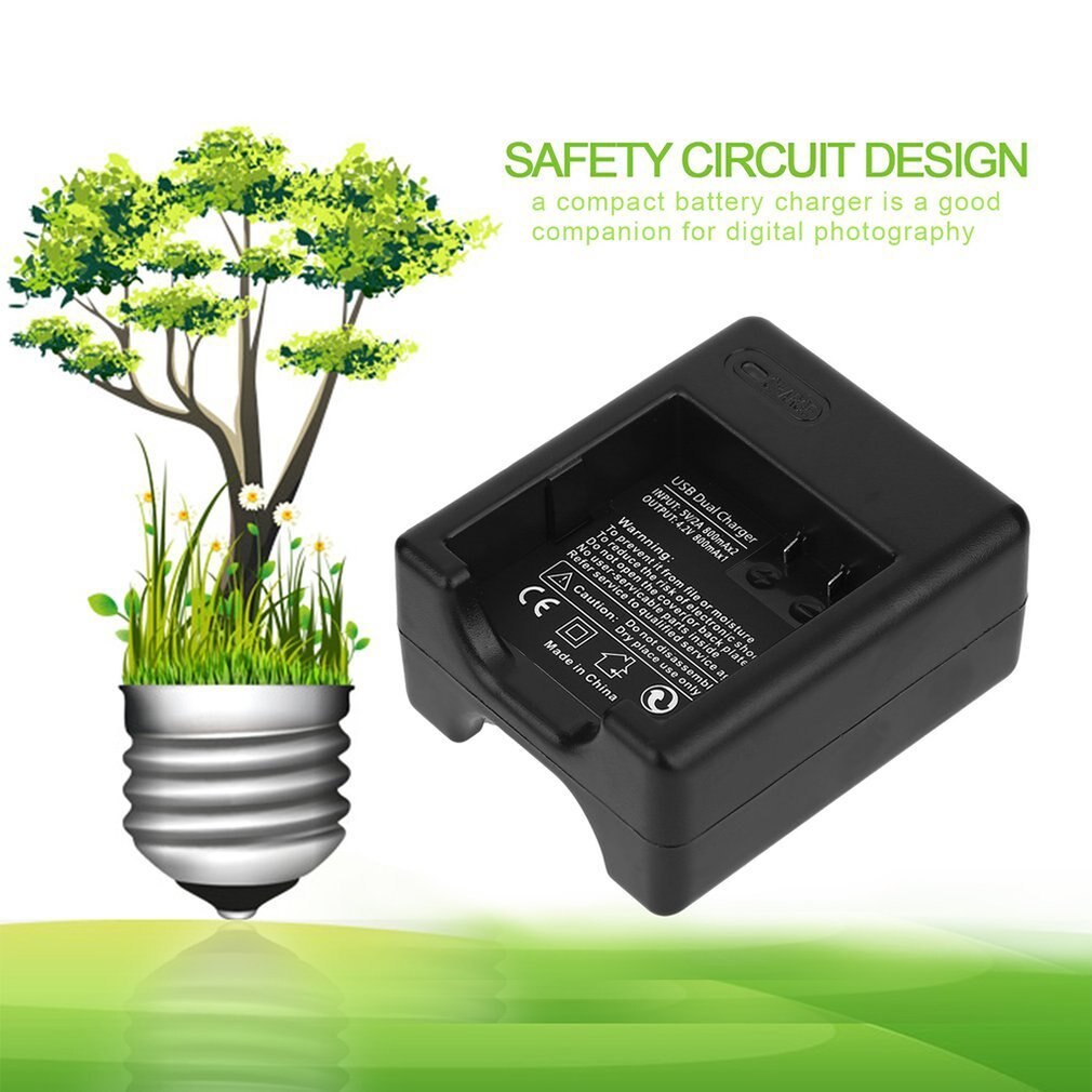 3.85V 1400Mah Usb Dual Charger Met Batterij Voor Xiaom Yi 2 Ii 4K Voor Originele Sport Yi 4K Actie Camera Accessoires