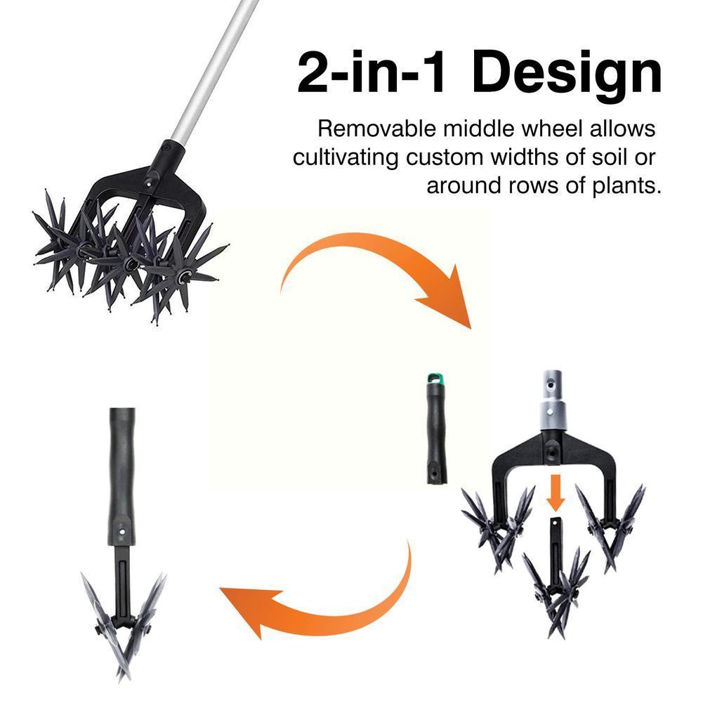 Manual Soil Turning Tool Lawn Ripper Garden Aerator Tool Rotary Cultivator Artifact Cultivator Rotary Ripp T0h1