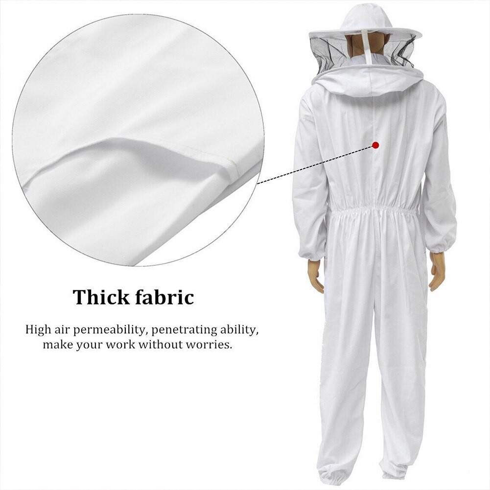 Beginner Beekeeping Suit Anti Bee Full Body Safety Home Beekeeper Hat With Veil Hood Protective Clothing Ventilated