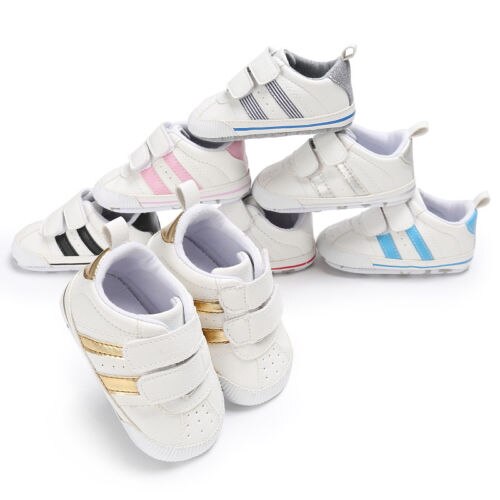 Babysko baby nyfødt spædbarn sko blød sål krybbe sko afslappede sneakers 0-18m