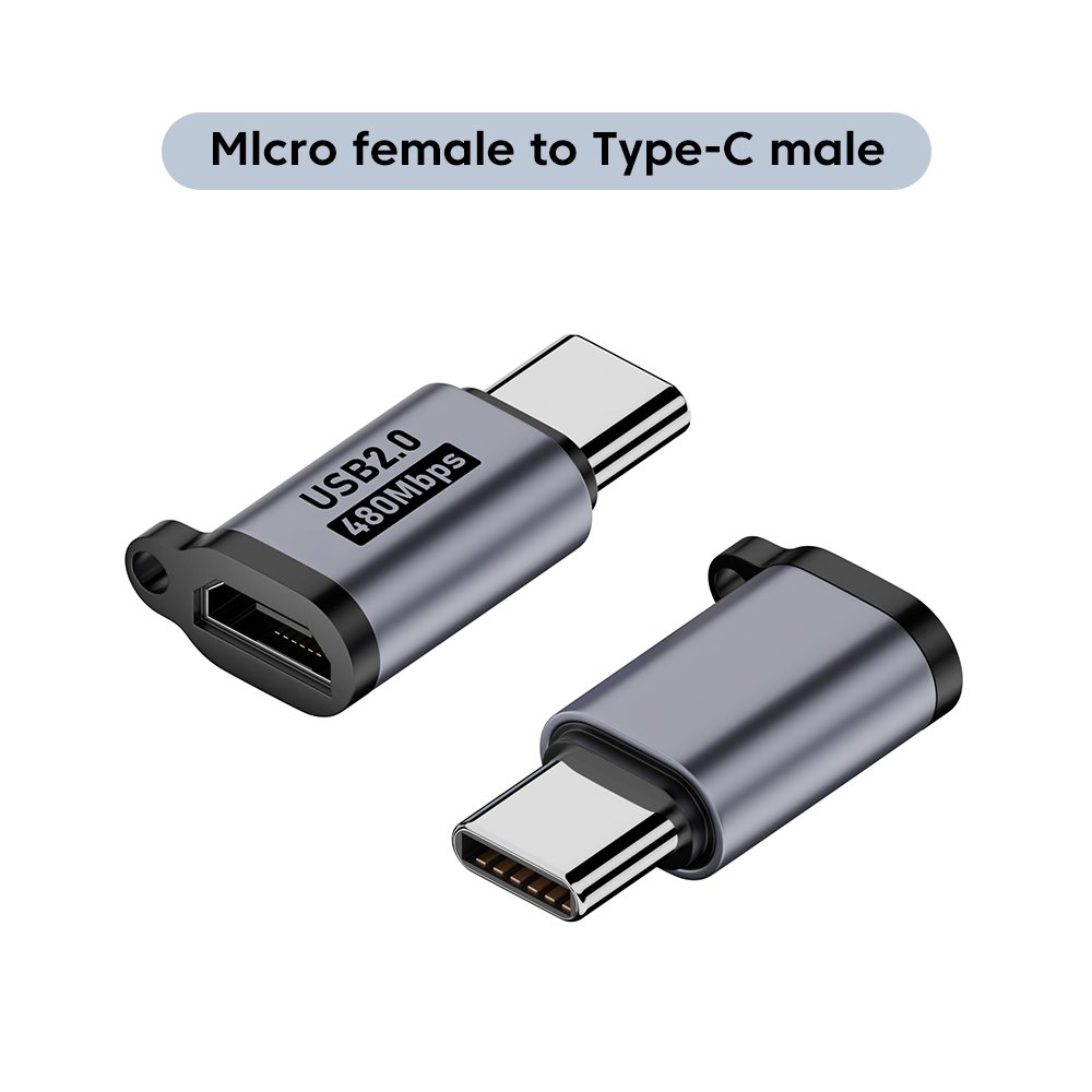 Adapter Micro USB na Type C Mini USB na USB C 480Mbps Szybkie ładowanie danych Złącze USBC na Lightning Adapter do iphone'a Android: WHITE