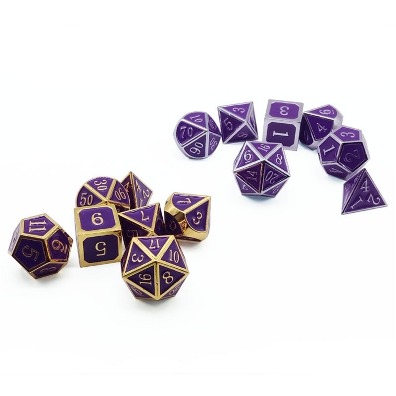 Nowa zmiana temperatury kości metal RPG gra w kości zestaw D4 D6 D8 D10 D % D12 D20 zmiana temperatury metalowe kości