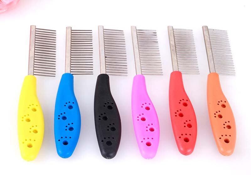 Roestvrijstalen Hond Kam voor Honden Katten Ontharing enkele Rij Rechte Kam Puppy Haar Grooming Tool Pet Producten