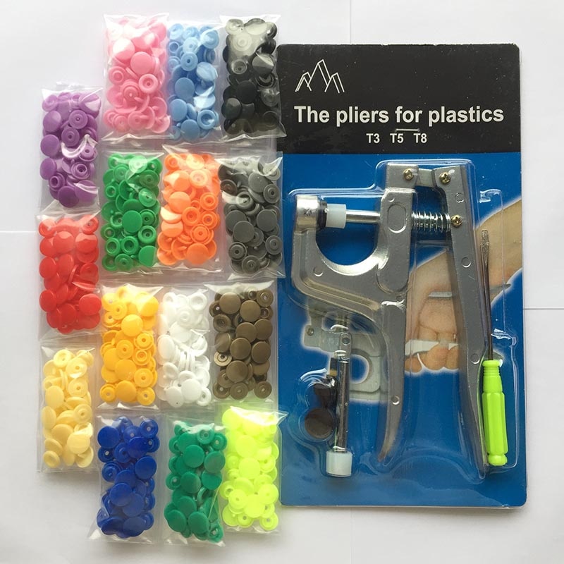 U Form Verschluss Snap Zangen KAM Taste + 150 set T5 Kunststoff Harz Druckknopf Druckknopf Tuch Taste Drücken maschine Nähen Werkzeug