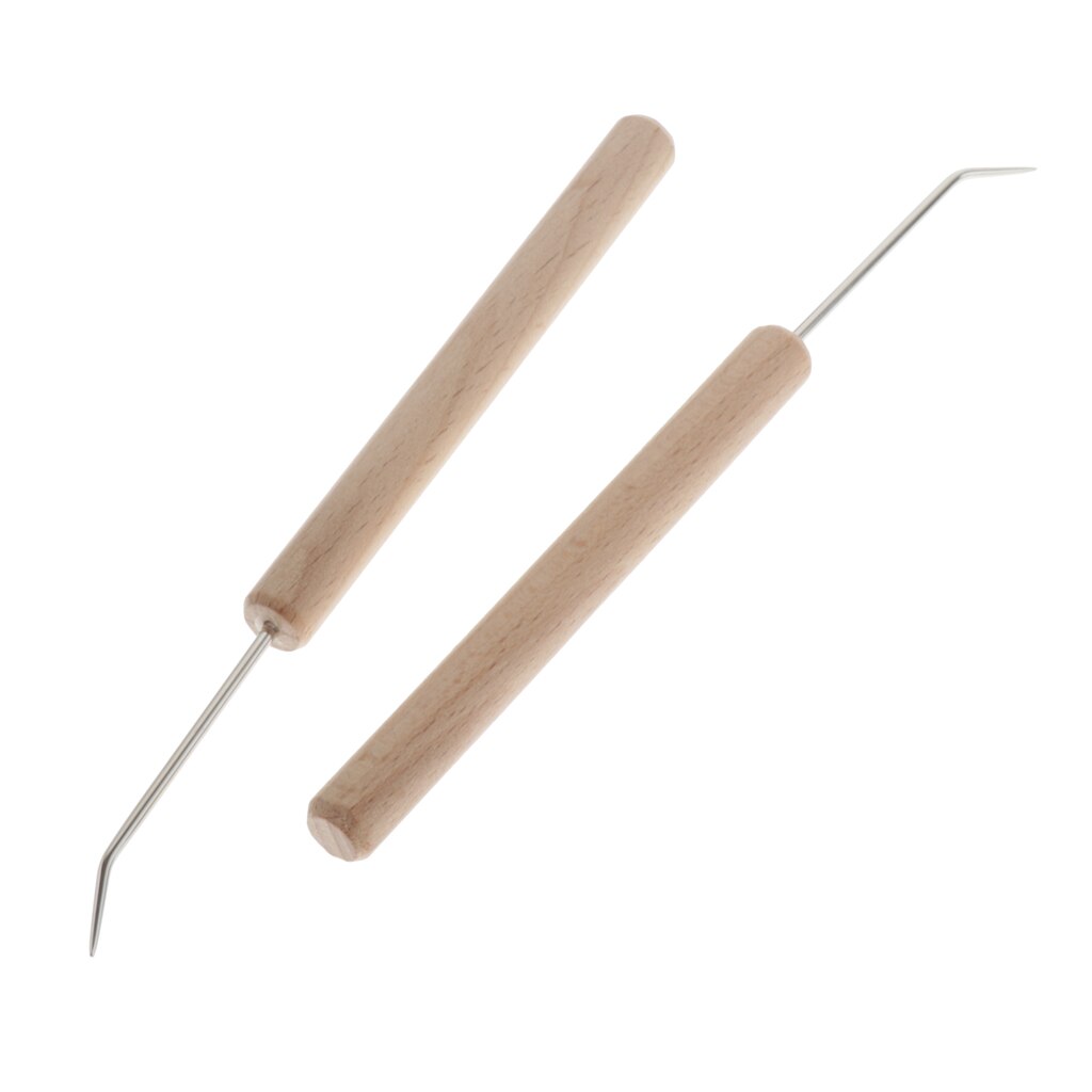 2x 14cm Wooden Loom Knit Hook for Knitting Crafts Sock Sweaters Scarves Blankets