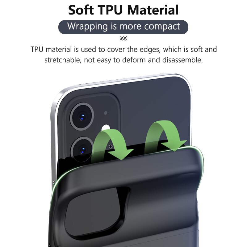 Custodia Power bank per iPhone 12 13 Pro Max custodie per caricabatterie per iPhone 12 13 Mini batteria esterna PowerBank ricarica Cove