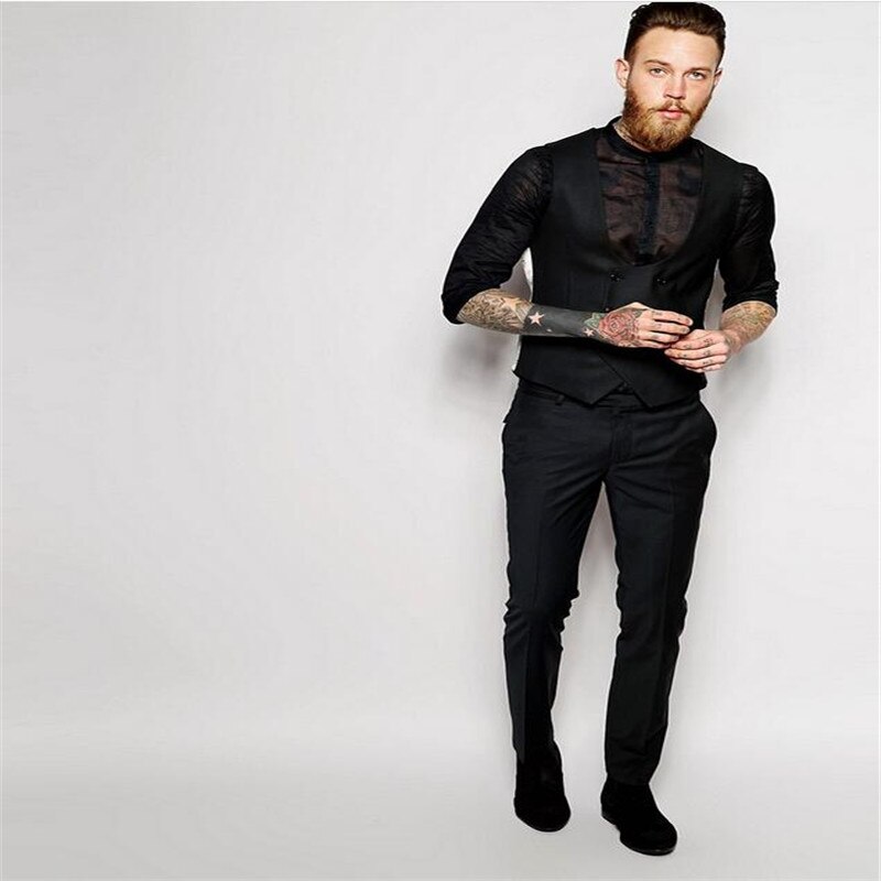Chalecos Retro para hombre, chaleco de doble botonadura para hombre, chaleco informal para o discoteca o boda, camiseta ajustada sin mangas de talla grande para hombre