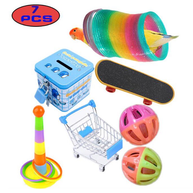 Training Toy Set Interactive Parrot Appliance Set Funny Bird Activity Toy Set: 7
