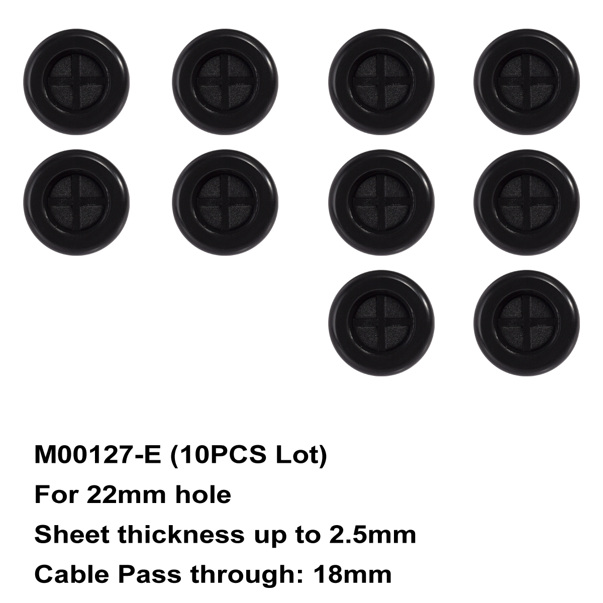 Flexible Rubber Grommet for Cable Hole Cover, Wire Organizer, Cable Pass Through, Round Gasket Black: MULTI