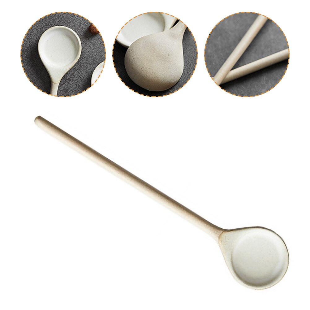 Retro Ceramic Coffee Spoon Vintage Coffee Spoon Long Coffee Spoon Home Supplies