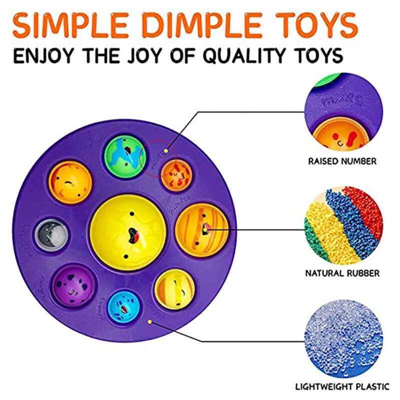 83XC Mixed Color Simple Dimple Fidget Keychain Adult Toy Mini Dimple Fidget Toys Pressure Reliever Board Controller Education