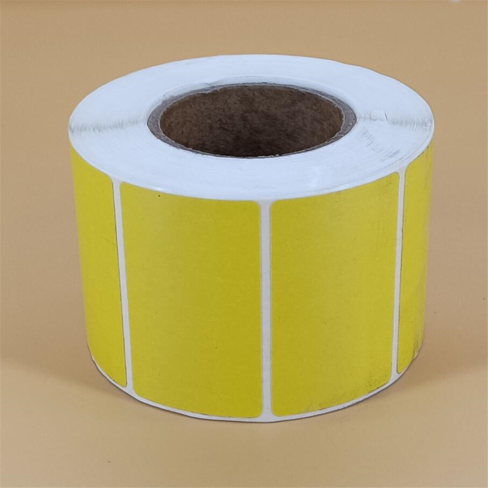 yellow color Adhesive sticker, round Thermal Barco... – Vicedeal
