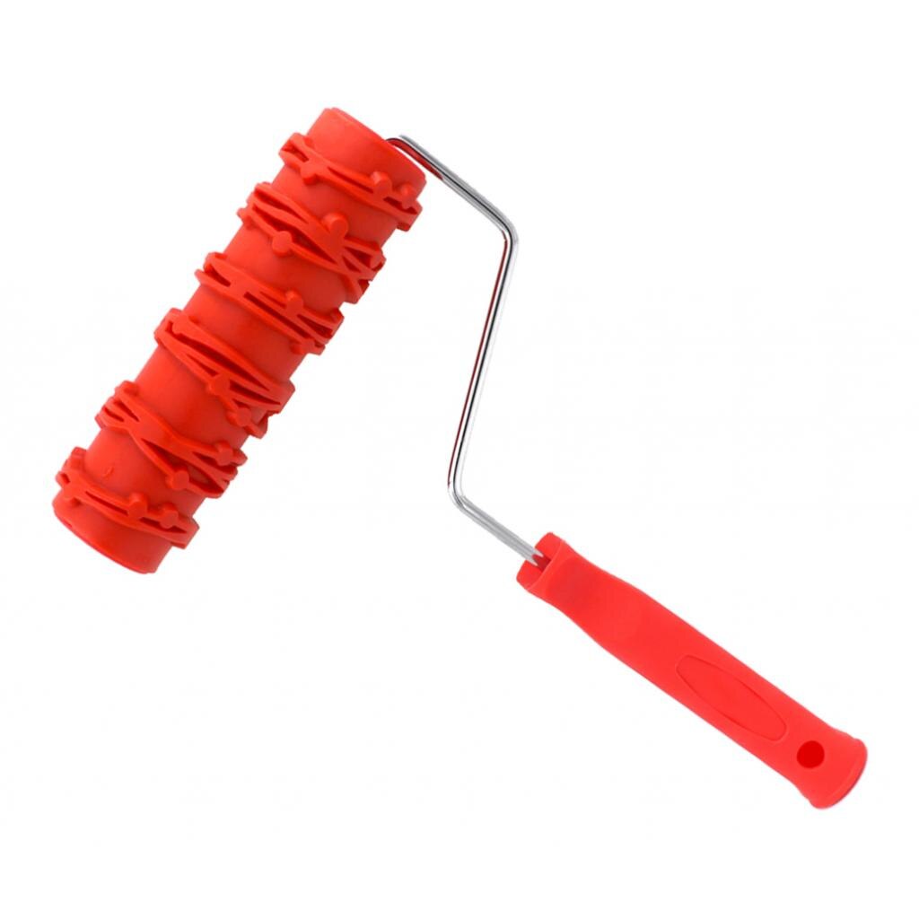 7" Inches Wall Paint Rollers Red Rubber DIY Embossed Pattern Paint Roller