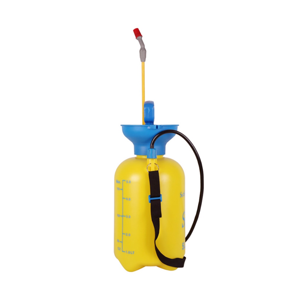 5l haven rygsæk sprøjtepumpe handling tryk sprøjte med trykudløsningsventil gule og røde have drivhusforsyninger
