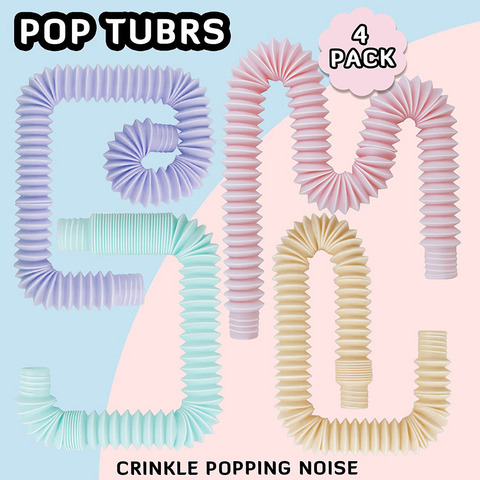 6Pcs Mini tubi Pop giocattolo sensoriale per lo Stress per adulti allevia i giocattoli Kid autismo soffietto in plastica antistress giocattolo per bambini