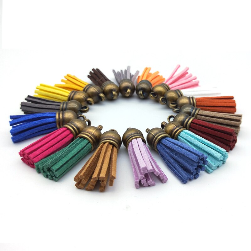 Fishwaves 38mm leren kwastjes mix kleur vintage kwastjes diy oorbellen sleutelhanger accessoires naaien franje kwastjes sieraden