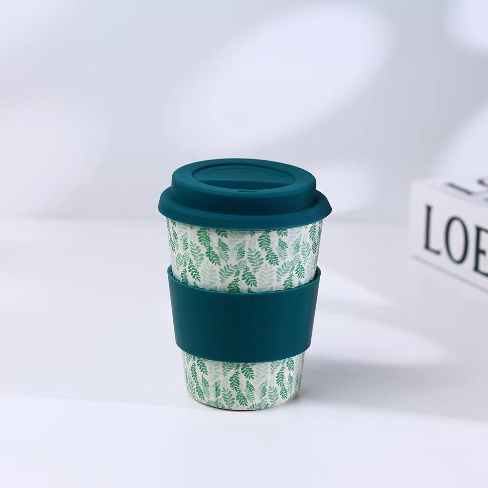 Bamboo Fibre Cup,BPA Free Ecofriendly Cups, Reusable Travel Mugs for Coffee: Leaves