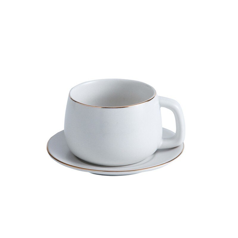 250ml European Style Ceramic Coffee Cup Set Porcelain Cups With Tray Water Tea Mug Breakfast Milk Mugs