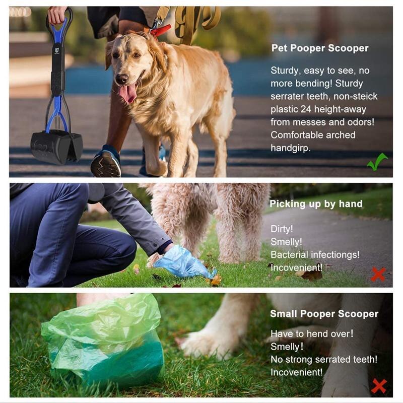 Pet Dog Pooper Scooper Long Handle Outdoor Dog Waste Picker Jaw Poop Scoop Pet Toilet Waste Scooper For Dog Supplies