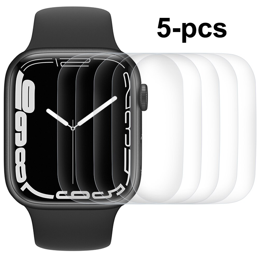 Screenprotector voor Apple Watch Series 8 7 41 mm 45 mm, HD transparante TPU-film iwatch Series 6 SE 5 4 3 2 1 38 mm 42 mm 40 mm 44 mm