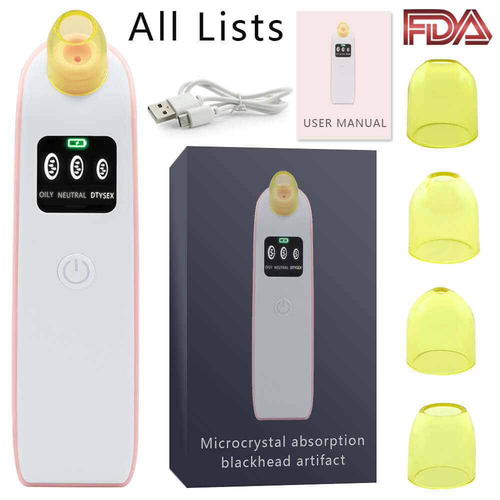 Blackhead Acne Remover Vacuum Machine Black Head Face Skin Care Cleaner Pore Nose Suction Facial Removal Extractor: Grace White