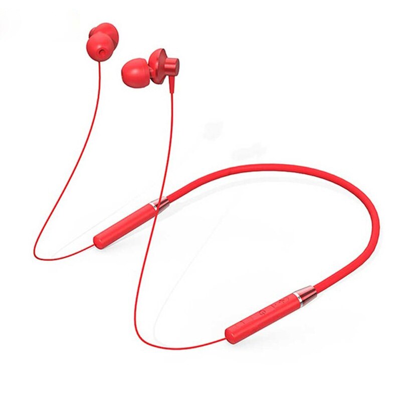 Headphone Bluetooth5.0 Wireless HE05 Headset Magnetic Neckband Earphone IPX5 Waterproof Sport Earbud With Noise Cancelling Mic: red