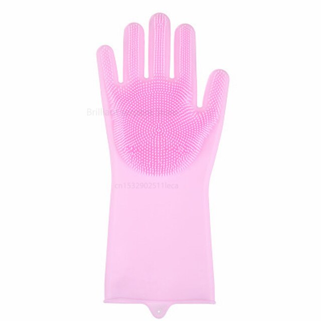 65 g/pz guanti multifunzionali guanti in Silicone guanti per lavastoviglie guanti per lavaggio auto antiscivolo alta elasticità: Pink Right 1Pcs