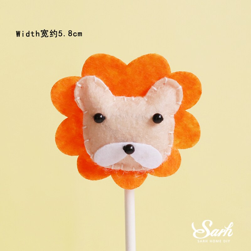 Felt Hedgehog Lion Giraffe Owl Cake Topper for Birthday Party Decor Animal Baking Supplies Baby Shower Kid Anniversary Love: 1PC lion