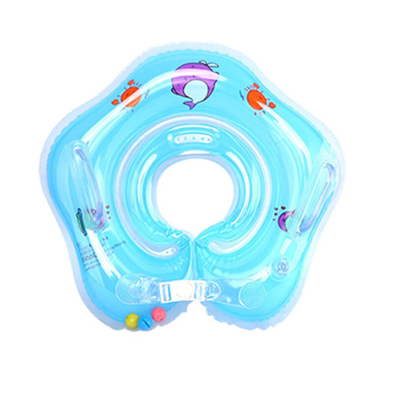 Baby Zwemmen Accessoires Piscina Baby Dolfijn Krab Opblaasbare Cirkel Voor Baden Hals Float Loop Veiligheid Piscine Accessoire: Blue