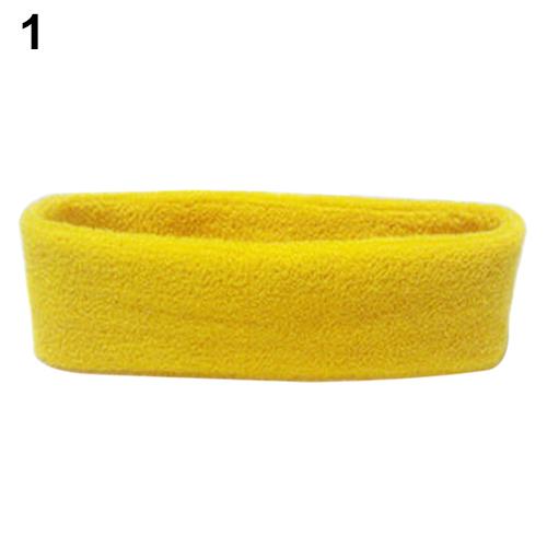 Moda feminina esporte suor sweatband bandana yoga ginásio cabeça de estiramento faixa de cabelo faixa de banda de cabelo sweatband bandana: YELLOW