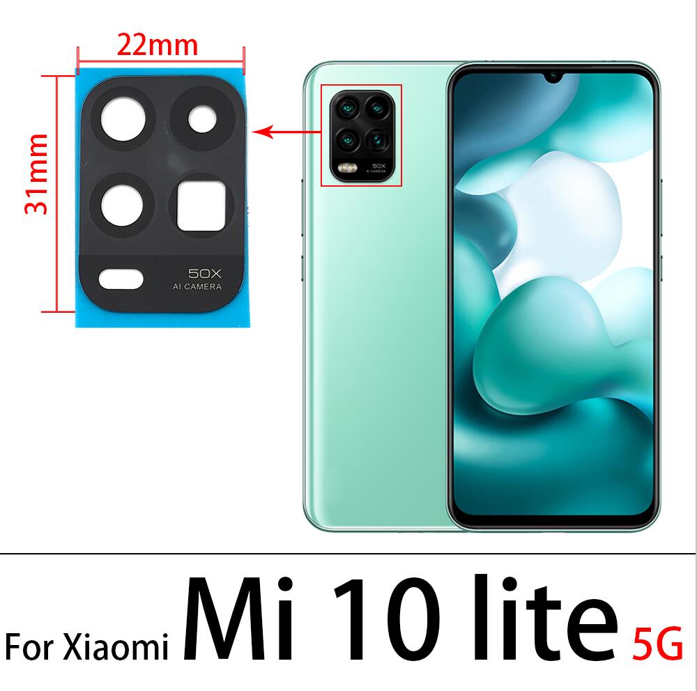 Rear Back Camera Glass Lens For Xiaomi Mi A2 Lite A1 A3 8 9 10 Ultra 11 Lite 10T Pro Poco F3 Poco X3 Pro Camera Glass Lens: Mi 10 Lite