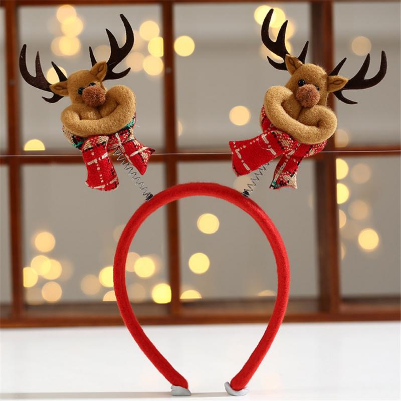 Cute Christmas Theme Headband Santa /Snowman /Deer /Bear/ Non-woven Kids Head Clasp Xmas Christmas Headbands