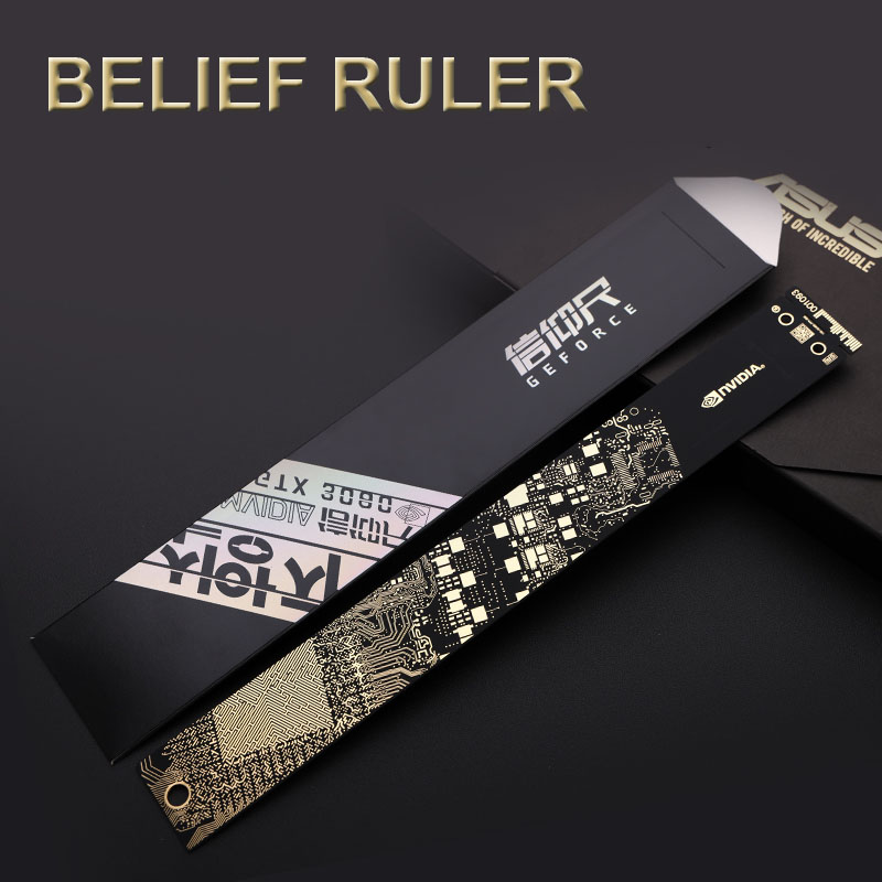 For NVIDIA/ROG Belief Ruler 30CM Gilded Paiting Republic of Gamers Faith PCB AMD/Intel Ruler DIY PC Accessories Measure Tool