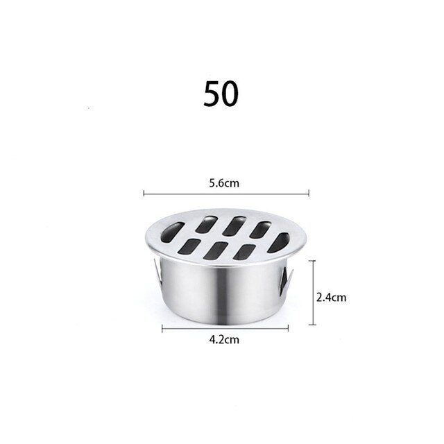 Floor Drain Cover Anti-Blocking Floor Drain Outdoor Plane Insertion Floor Drain 304 Stainless Steel Durable Balcony Roof Round: 50mm