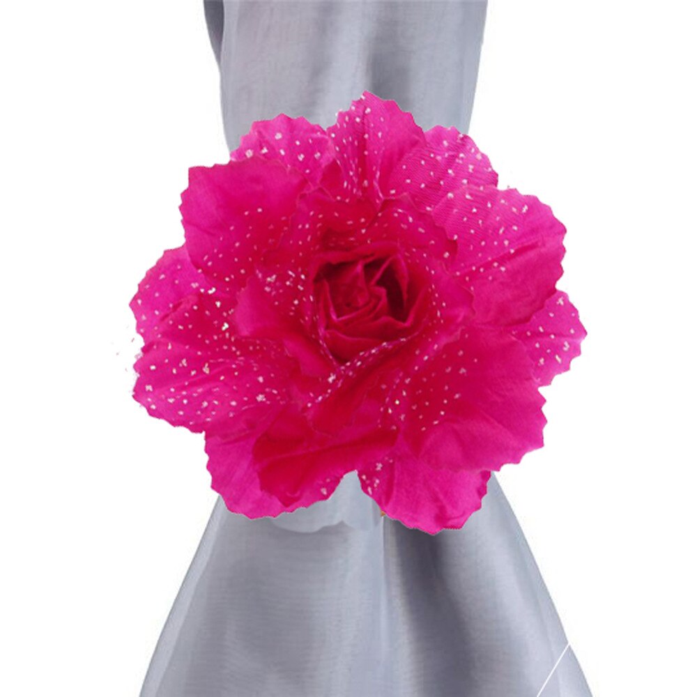 2 stk beste pionblomst gardin klips på bånd rygg holder panel til vindu gardiner dekorativt tilbehør binde rygg #007