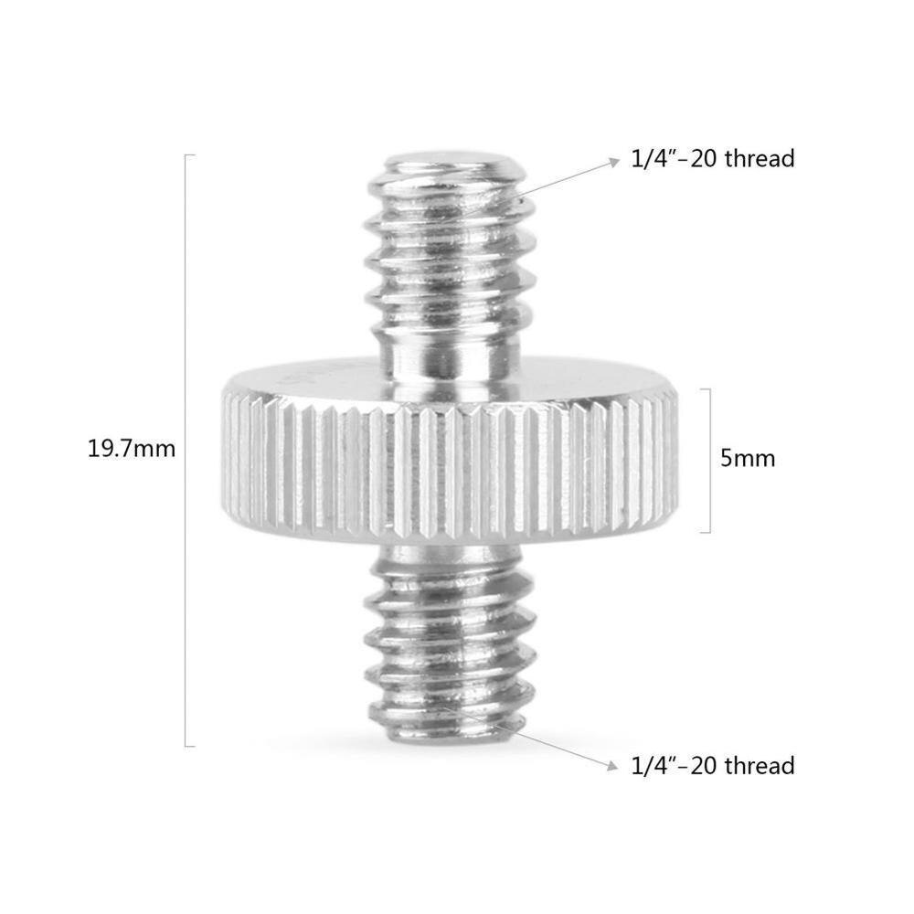 1/4 "Male Naar 1/4" Buitendraad Adapter 1/4 Inch Dubbele Man Schroef Adapter Ondersteunt Statief Mayitr Camera Accessoires