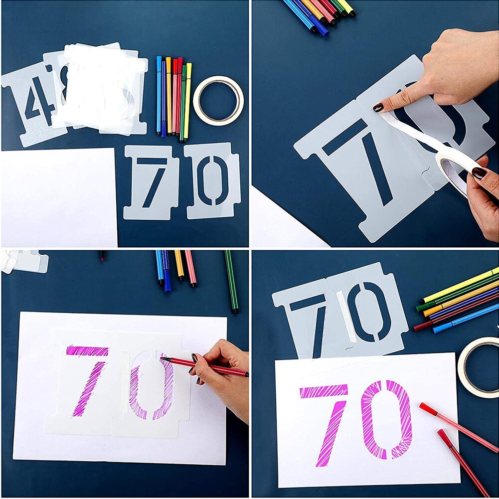 Drawing Alphabet School Wall Reusable For Painting On Wood Home Letter Stencils Fabric Chalkboard Art Craft DIY Drafting