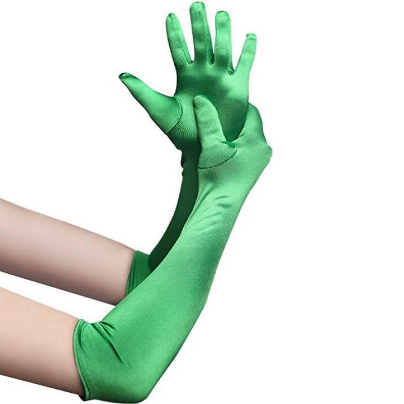 Gants d&#39;opéra Beige pour femmes, longs gants de cérémonie pour salle de bal, extensibles, doux, classiques, en Satin, pour soirée, pour mariage