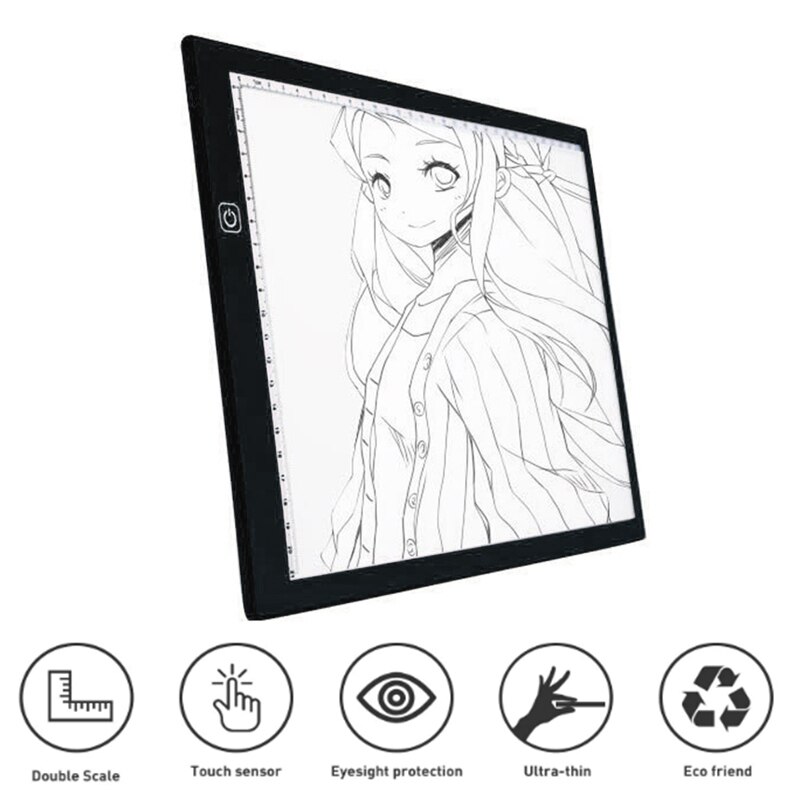 A4 LED Copy Board Drawing Digital ie Tablet TypeC LED Drawing Tablet Electronic Art Painting with Stepless Dimming: Default Title